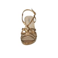 Sandal with strap, bronze coloured