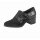 Leather high front pumps, black