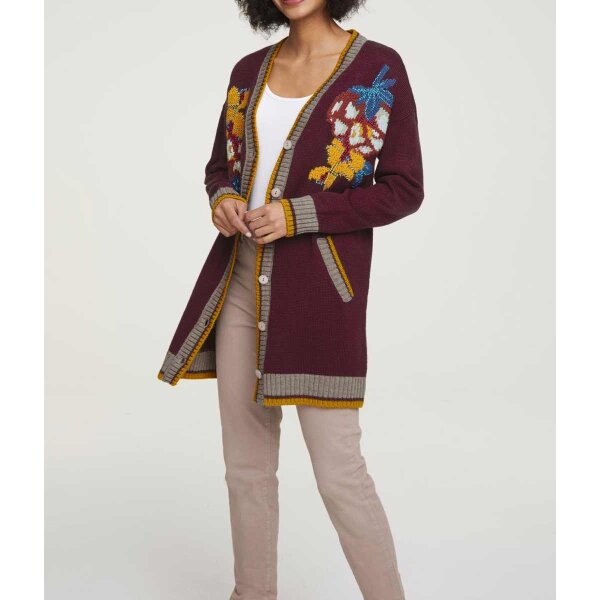 Cardigan, bordeaux-multicolour