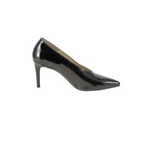 Patent leather velours pumps, black