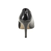 Patent leather velours pumps, black