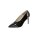 Patent leather velours pumps, black