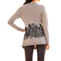 Cardigan mit Strass, taupe-schwarz