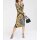 Jersey dress, patterned in black and yellow
