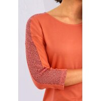 Shirt with lace insert, mandarine