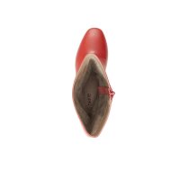 Skórzane buty na obcasie blokowym, czerwone