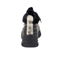 Buty z lamówką z tkackiego futra, czarno-złote