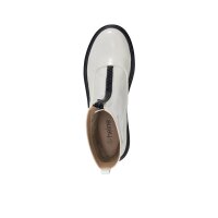 Lack-Stiefelette, creme