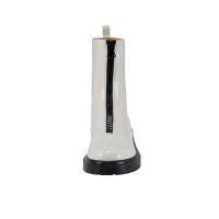 Lack-Stiefelette, creme