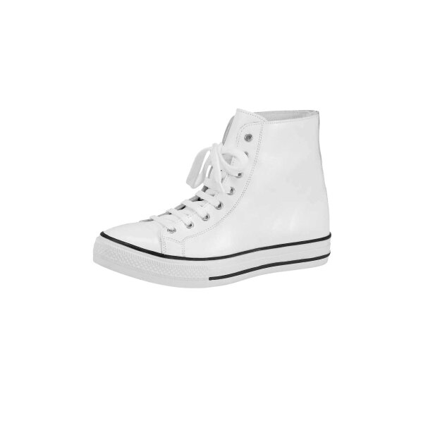 Leder-High-Top-Sneaker, weiß