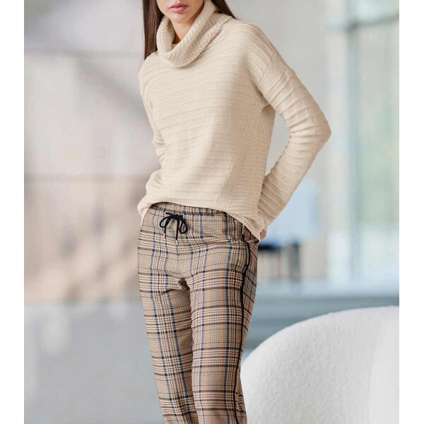 Designer-Rollkragenpullover m.Effektgarn, elfenbein