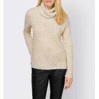 Designer-Rollkragenpullover m.Effektgarn, elfenbein