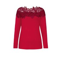 U-Boot-Pullover m. Spitze, rot