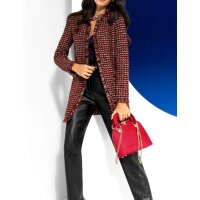 Long cardigan, red-patterned