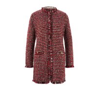 Designer-Longstrickjacke, rot-gemustert