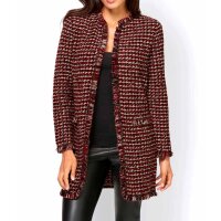 Long cardigan, red-patterned