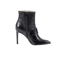 Cowhide bootie, black