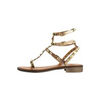 Sandals with rivets, gold coloured
