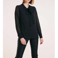 Chiffonbluse m. Perlen, schwarz