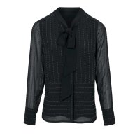 Chiffonbluse m. Perlen, schwarz