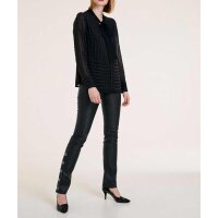Chiffonbluse m. Perlen, schwarz