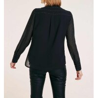 Chiffonbluse m. Perlen, schwarz