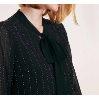 Chiffonbluse m. Perlen, schwarz