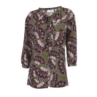 Designer-Druckbluse, bordeaux-bunt