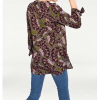 Designer-Druckbluse, bordeaux-bunt