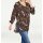 Designer-Druckbluse, bordeaux-bunt