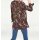 Designer-Druckbluse, bordeaux-bunt