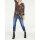 Designer-Druckbluse, bordeaux-bunt
