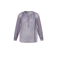 Chiffon-Druckbluse, schlamm-lavendel