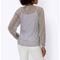 Chiffon-Druckbluse, schlamm-lavendel