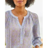 Chiffon-Druckbluse, schlamm-lavendel