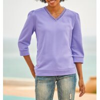 3/4-Arm-Sweatshirt mit Spitze, lavendel