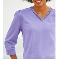 3/4-Arm-Sweatshirt mit Spitze, lavendel