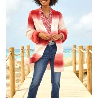 Strickjacke m. Farbverlauf, rot-ecru