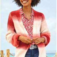 Cardigan, red-ecru