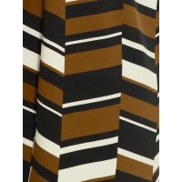 Designer-Druckkleid, schwarz-cognac