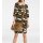 Designer-Druckkleid, schwarz-cognac