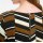 Designer-Druckkleid, schwarz-cognac