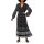 Chiffonkleid mit Smokeinsatz, schwarz-champagner
