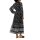 Chiffonkleid mit Smokeinsatz, schwarz-champagner