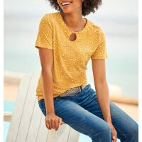 Cut-out-Shirt, ocker-ecru