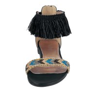 Sandalette m. Schmucksteinen, schwarz