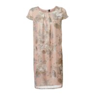 Druckkleid, puder-gold