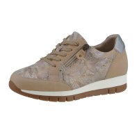 Rind-Nappaleder-Sneaker, beige-metallic
