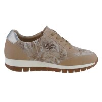 Rind-Nappaleder-Sneaker, beige-metallic