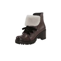 Marken-Stiefelette m. Lammfell, braun